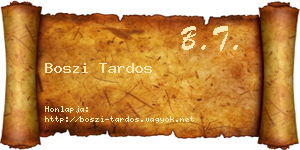 Boszi Tardos névjegykártya